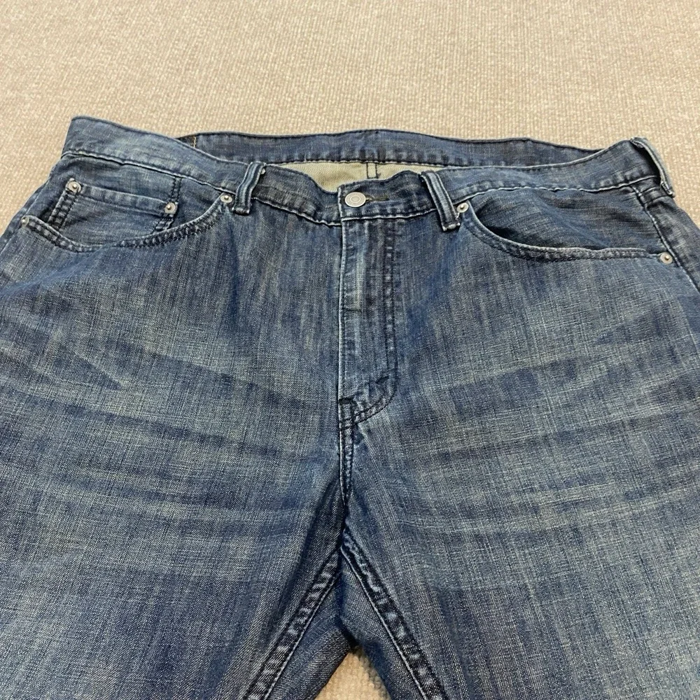 Levis 559 Jeans Mens 38 Fits 39x30 Blue Baggy Relaxed Wide Leg Distressed Denim